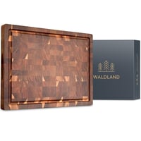 Waldland Premium daska za rezanje od bagrema 40x30x3 cm - Debela drvena kuhinjska daska s utorom za sok, masivno drvo s poprečnim godovima 1