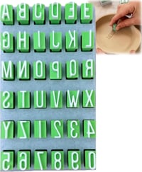 WALDSEELE 36 darabos ábécé bélyegzőkészlet tárolódobozzal - Uppercase Letters 1