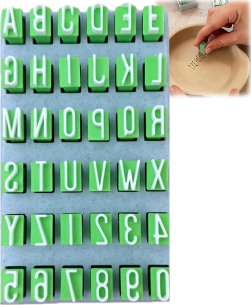 WALDSEELE 36 darabos ábécé bélyegzőkészlet tárolódobozzal - Uppercase Letters