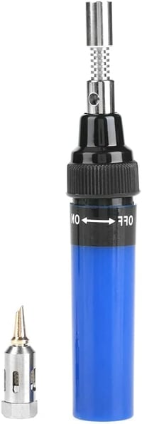 Walfront Gázos Forrasztópáka Készlet 1300°C Mini Égő Butángáz Ceruza Forrasztó Torch 8ml Tartály 35-45 Perc Kék 9