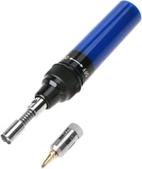 Walfront Gázos Forrasztópáka Készlet 1300°C Mini Égő Butángáz Ceruza Forrasztó Torch 8ml Tartály 35-45 Perc Kék 7