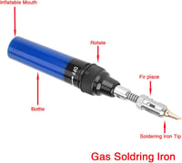 Walfront Gázos Forrasztópáka Készlet 1300°C Mini Égő Butángáz Ceruza Forrasztó Torch 8ml Tartály 35-45 Perc Kék 3