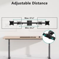 WALI 012ARM-38 Fali Monitor Tartó 17-38 Colos Képernyőhöz, Dupla Monitor Kar, Forgatható Dönthető 3