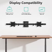 WALI 012ARM-38 Fali Monitor Tartó 17-38 Colos Képernyőhöz, Dupla Monitor Kar, Forgatható Dönthető 2