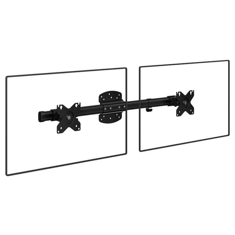 WALI 012ARM zidni nosač za dva monitora, do 27", 10 kg po ruci - crni