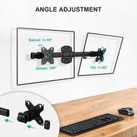 WALI Dual Monitor Fali Tartó, 2 Képernyőhöz 27" Vízszintes Rögzítő Kar, Fekete 4