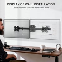 WALI Dual Monitor Fali Tartó, 2 Képernyőhöz 27" Vízszintes Rögzítő Kar, Fekete 8