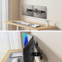 WALI Dual Monitor Fali Tartó, 2 Képernyőhöz 27" Vízszintes Rögzítő Kar, Fekete 7