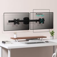 WALI Dual Monitor Fali Tartó, 2 Képernyőhöz 27" Vízszintes Rögzítő Kar, Fekete 6