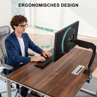 WALI GSMP001N Plynový držiak na monitor pre 17-34 palcové obrazovky, 12 kg, VESA 75/100 mm, so stolovou svorkou a priechodkou, čierny 8