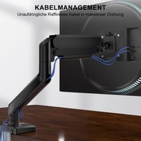 WALI GSMP001N Plynový držiak na monitor pre 17-34 palcové obrazovky, 12 kg, VESA 75/100 mm, so stolovou svorkou a priechodkou, čierny 7