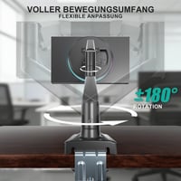 WALI GSMP001N Plynový držiak na monitor pre 17-34 palcové obrazovky, 12 kg, VESA 75/100 mm, so stolovou svorkou a priechodkou, čierny 2