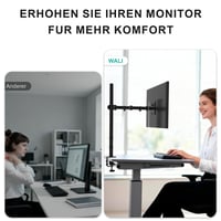WALI M001XL Stolový držiak na monitor – do 32", 10 kg, plne polohovateľný, sklopný, otočný, VESA 75/100 mm, čierny 7