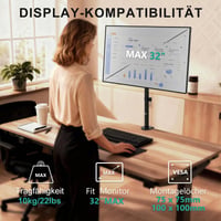 WALI M001XL Stolový držiak na monitor – do 32", 10 kg, plne polohovateľný, sklopný, otočný, VESA 75/100 mm, čierny 2