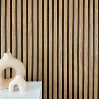 WALLCOVER Tapet Aspect Lemn Maro din Material Nețesut Panouri Acustice Efect 3D Stil Scandinav Lemn Natural Modern 10,05 m x 0,53 m Fabricat în Germania 5