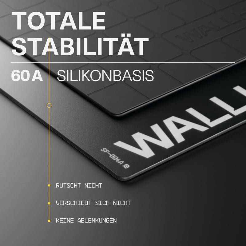 Wallhack SP-004A Üveg Gamer Egérpad 390×450mm Fekete - Gyors Csúszás és Kontroll