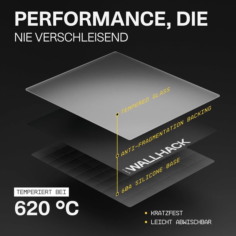 Wallhack SP-004A Üveg Gamer Egérpad 390×450mm Fekete - Gyors Csúszás és Kontroll