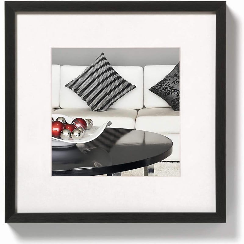 walther design Fekete Alumínium Képkeret 30x30 cm Fali Tartóval - 30 x 30 cm, Black, Pack of 1