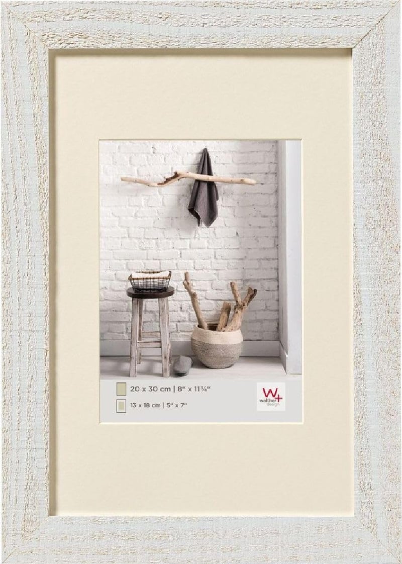 walther design Home HO070V képkeret passzepartout-tal, fehér, fa, 50 x 70 cm