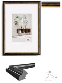 Fotorámik Walther Design Smell vo farbe vlašského orecha, so zlatým vnútorným rámom, 30 x 40 cm, plastový rám na fotografie 2