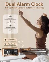 WamGra Digitális Ébresztőóra FM Rádió Bluetooth Hangszóró Vezeték Nélküli Töltés 3