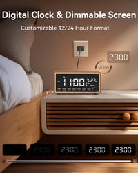 WamGra Digitális Ébresztőóra FM Rádió Bluetooth Hangszóró Vezeték Nélküli Töltés 9