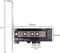 WANGCL NVMe PCIe adapter M.2 M-Key PCIe 1x bővítőkártya rögzítő konzollal 5