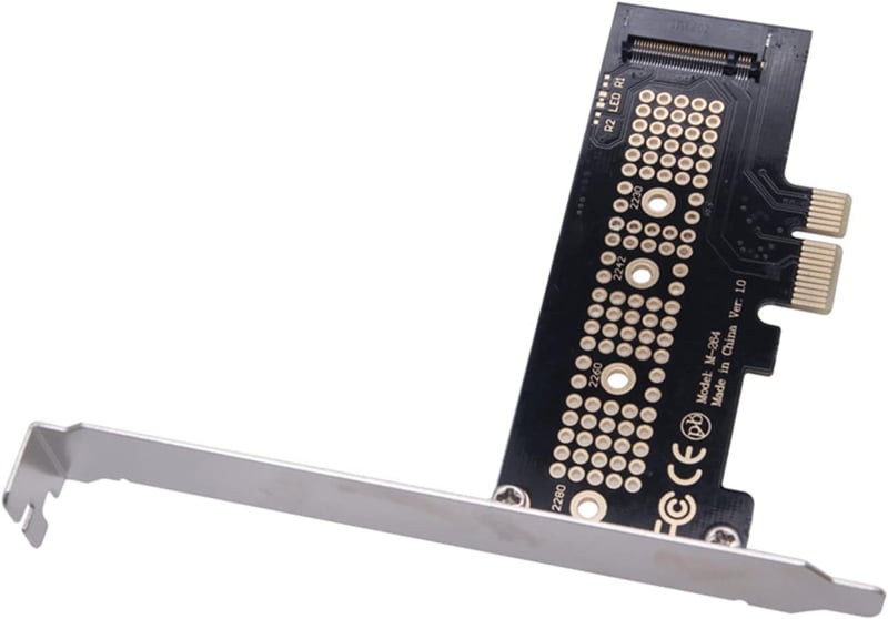WANGCL NVMe PCIe adapter M.2 M-Key PCIe 1x bővítőkártya rögzítő konzollal