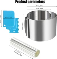 WANGDEFU állítható tortagyűrű rozsdamentes acél, 16-30 cm, 20 cm magas 2