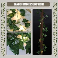 WANGDEFU Műborostyán Girland 12db 25m Zöld Növény 20m 200 LED Fényfüzérrel - Kültéri Vízálló Dekoráció Esküvőre Kertbe Teraszra 4