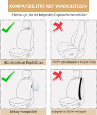 WANGIRL autó üléshuzat szett 2db, légáteresztő jégselyem PU bőr, fekete 5