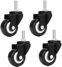 WANLIAN M8 x 25mm Bútor Görgő Szett - 4db Forgó Poliuretán Kerék, 240kg Teherbírás, Bútormozgatáshoz, Asztalokhoz, Székekhez - Fékmentes Kiv 1