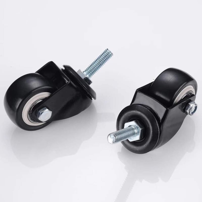 WANLIAN M8 x 25mm Bútor Görgő Szett - 4db Forgó Poliuretán Kerék, 240kg Teherbírás, Bútormozgatáshoz, Asztalokhoz, Székekhez - Fékmentes Kiv