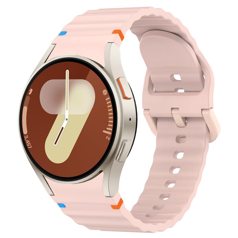 Silikónový remienok Wanme pre Samsung Galaxy Watch 7/6/5/4 40mm 44mm, Watch 5 Pro, 4 Classic, 6 Classic, FE 40mm, náhradný remienok na inteligentné hodinky, ružový