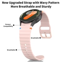 Silikónový remienok Wanme pre Samsung Galaxy Watch 7/6/5/4 40mm 44mm, Watch 5 Pro, 4 Classic, 6 Classic, FE 40mm, náhradný remienok na inteligentné hodinky, ružový 4