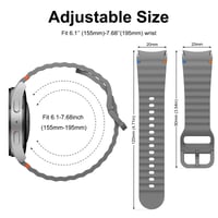 Silikónový remienok Wanme pre Samsung Galaxy Watch 7/6/5/4 40mm 44mm, Watch 5 Pro, 4 Classic, 6 Classic, FE 40mm, náhradný remienok na inteligentné hodinky, sivý 2