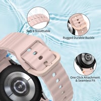 Silikónový remienok Wanme pre Samsung Galaxy Watch 7/6/5/4 40mm 44mm, Watch 5 Pro, 4 Classic, 6 Classic, FE 40mm, náhradný remienok na inteligentné hodinky, ružový 3