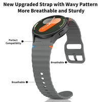 Silikónový remienok Wanme pre Samsung Galaxy Watch 7/6/5/4 40mm 44mm, Watch 5 Pro, 4 Classic, 6 Classic, FE 40mm, náhradný remienok na inteligentné hodinky, sivý 4