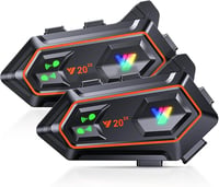 WANNTO Bluetooth Motoros Sisak Intercom Szett - 1000m Hatótávolságú Kommunikációs Rendszer 2 Sofőrnek, Vízálló, DSP Zajszűrés (2 db) 1