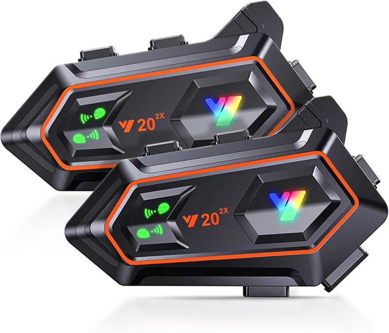 WANNTO Bluetooth Motoros Sisak Intercom Szett - 1000m Hatótávolságú Kommunikációs Rendszer 2 Sofőrnek, Vízálló, DSP Zajszűrés (2 db)