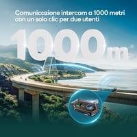 WANNTO Bluetooth Motoros Sisak Intercom Szett - 1000m Hatótávolságú Kommunikációs Rendszer 2 Sofőrnek, Vízálló, DSP Zajszűrés (2 db) 2