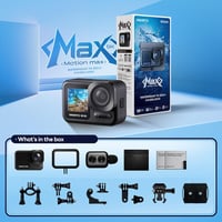WANNTO Motion Max 5K Akciókamera 30MP Felbontással, IPX8 Vízálló 20m-ig, WiFi, Kettős Kijelző, Vezeték Nélküli Mikrofonnal és Távirányítóval 6