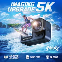 WANNTO Motion Max 5K Akciókamera 30MP Felbontással, IPX8 Vízálló 20m-ig, WiFi, Kettős Kijelző, Vezeték Nélküli Mikrofonnal és Távirányítóval 3