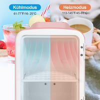 WANNYTON hordozható mini hűtőszekrény, 4 liter, hűtés/fűtés, AC/DC - rózsaszín 3