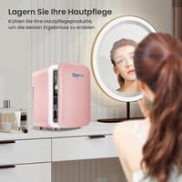 WANNYTON hordozható mini hűtőszekrény, 4 liter, hűtés/fűtés, AC/DC - rózsaszín 6