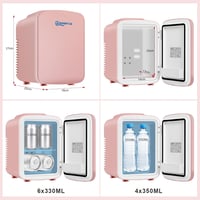 WANNYTON hordozható mini hűtőszekrény, 4 liter, hűtés/fűtés, AC/DC - rózsaszín 5