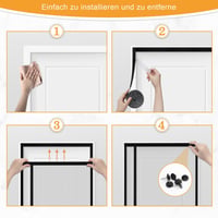 Wanoore Mágneses Szúnyogháló Ajtóra 100x200cm Fekete Automatikus Zárás 6