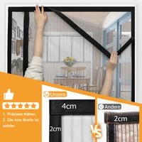 Wanoore Mágneses Szúnyogháló Ajtóra 100x200cm Fekete Automatikus Zárás 3