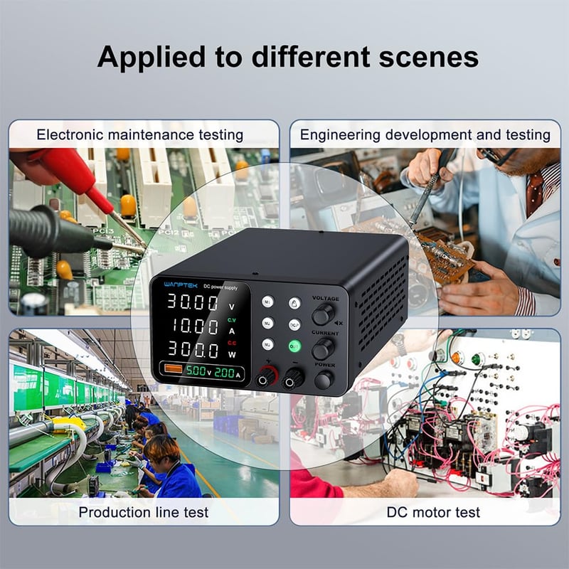 WANPTEK POWER 30V 10A Laboratóriumi Tápegység USB Töltéssel OCP Védelemmel