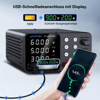 Laboratórny napájací zdroj WANPTEK 60V 5A, 3 pamäte a uzamykací kľúč, ochrana OCP, rýchlonabíjanie cez USB, 4-miestny LED displej, regulovateľný laboratórny zdroj 5